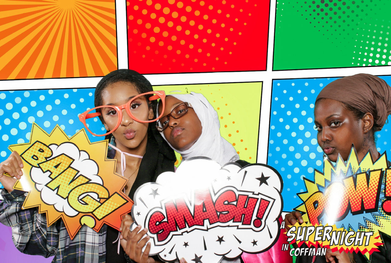 Super Hero theme photobooth, University of Minnesota