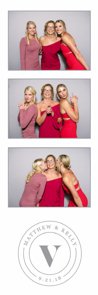 three photos of three women smiling