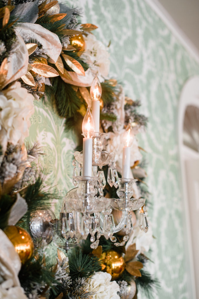 Wreath and candles on the wall