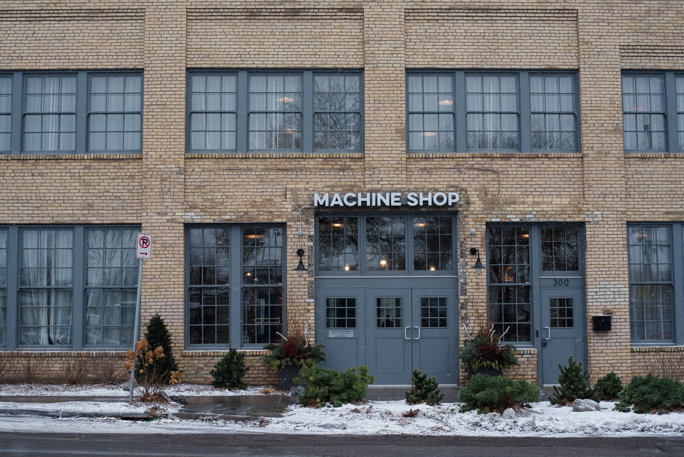 Exterior of a brick building 