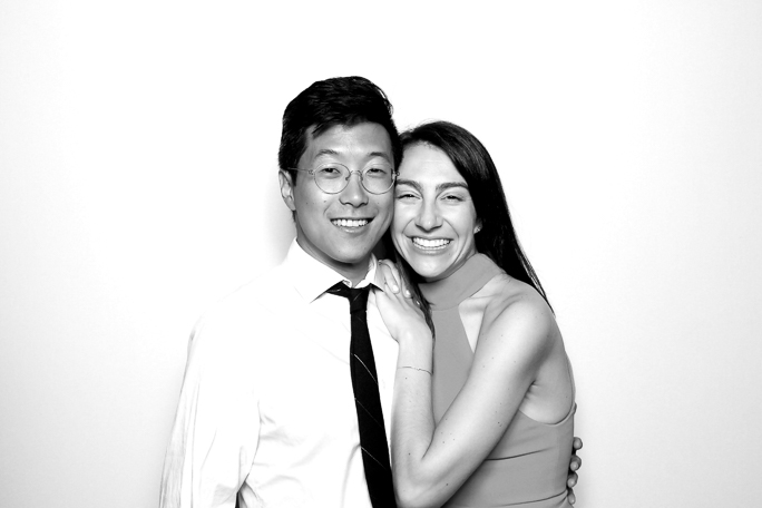 Black and white photo of a couple