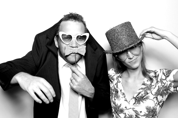 Black and white photo of a couple