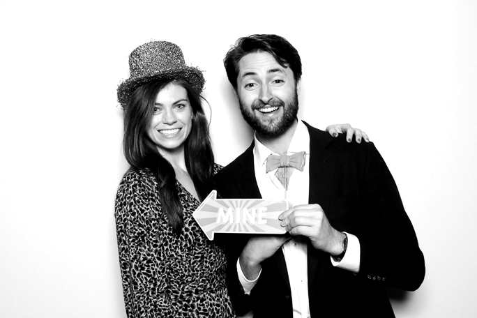 Black and white photo of a couple