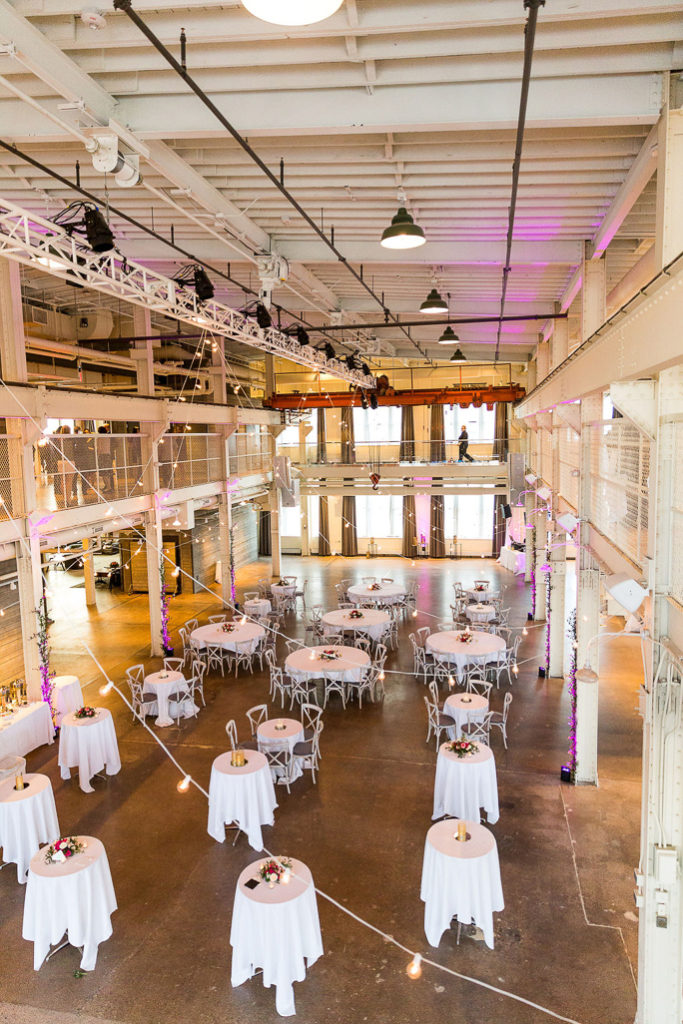 Interior of the building with tables 