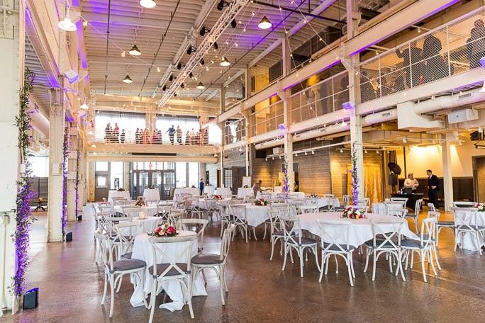 Interior of the building with tables 