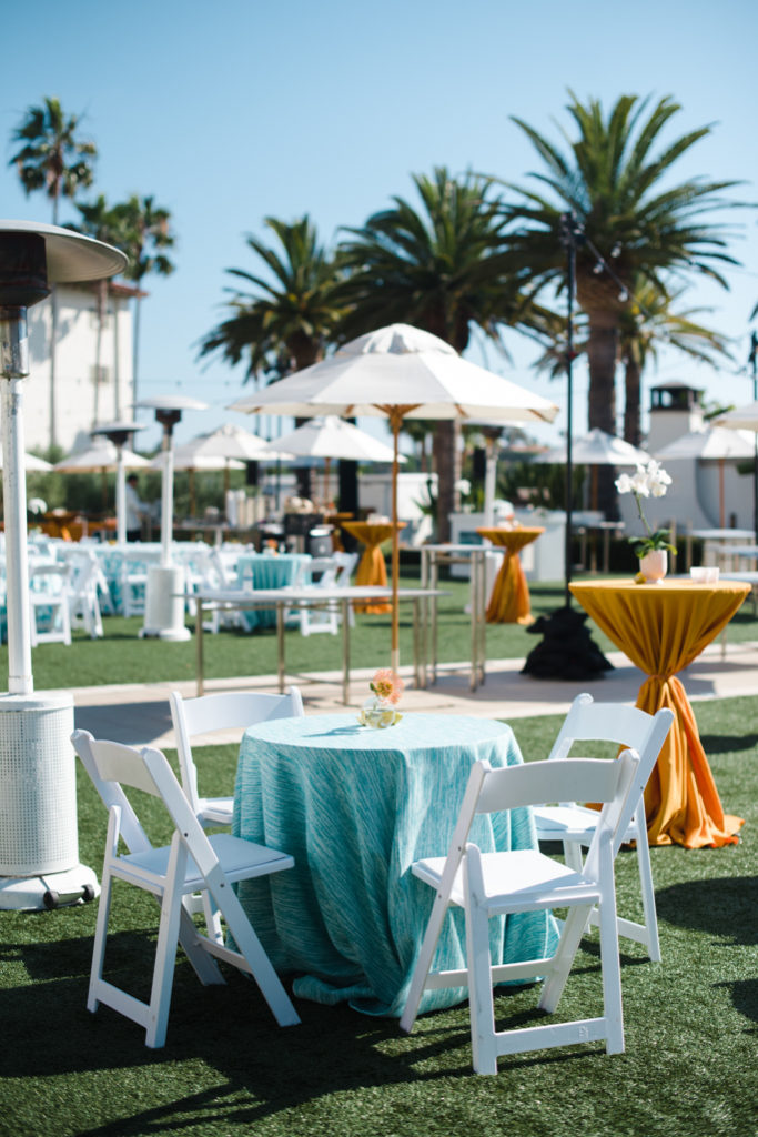 Table with chairs outside 