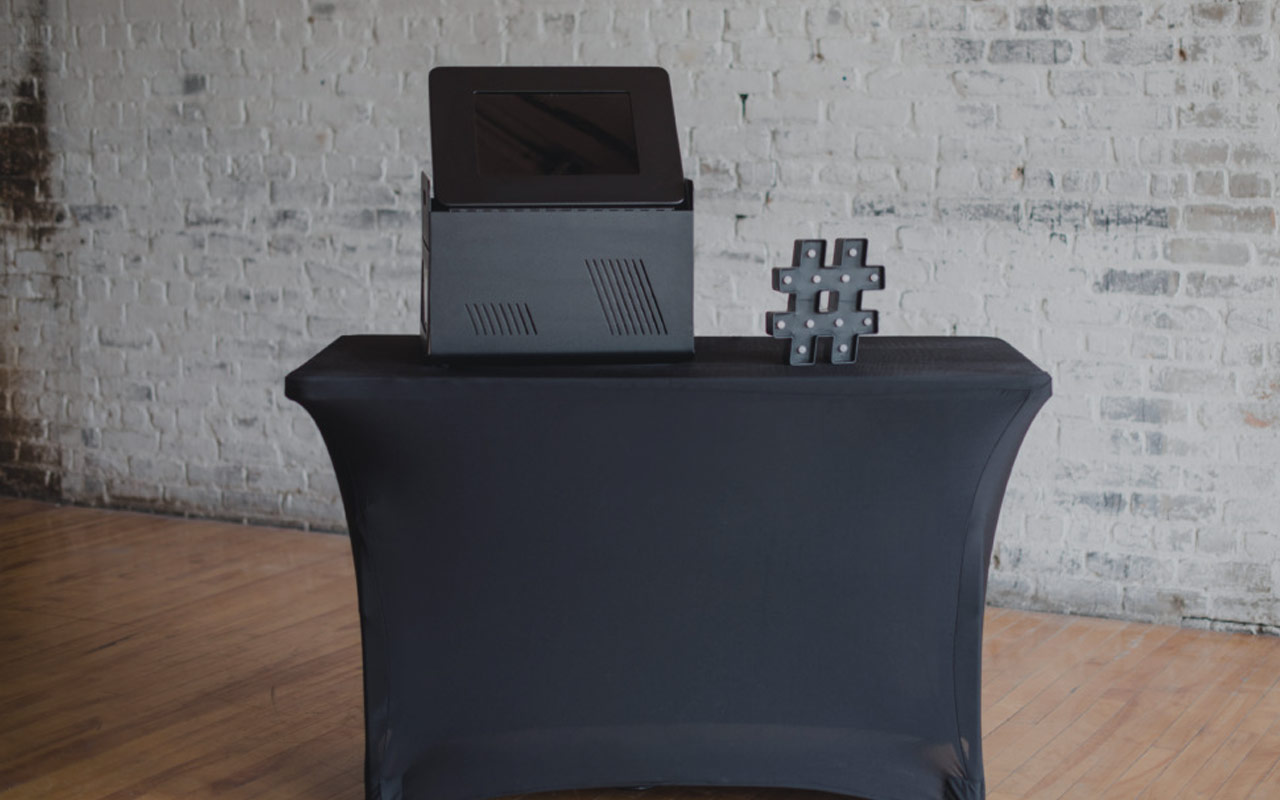 Hashtag printer kiosk printing Instagram photos at an event