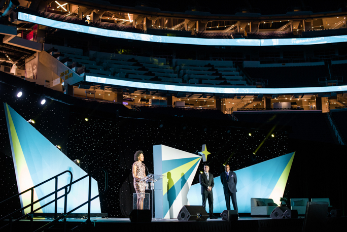 People on stage
