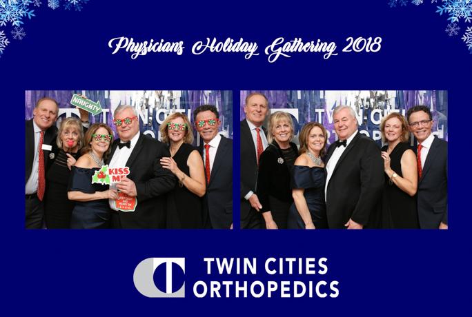Two photos of a group of people smiling