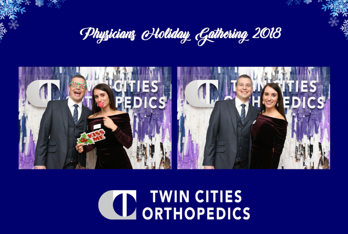 Two photos of two people smiling