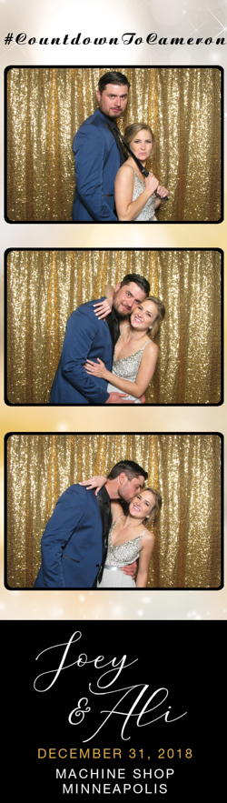 three photos of a smiling cople 