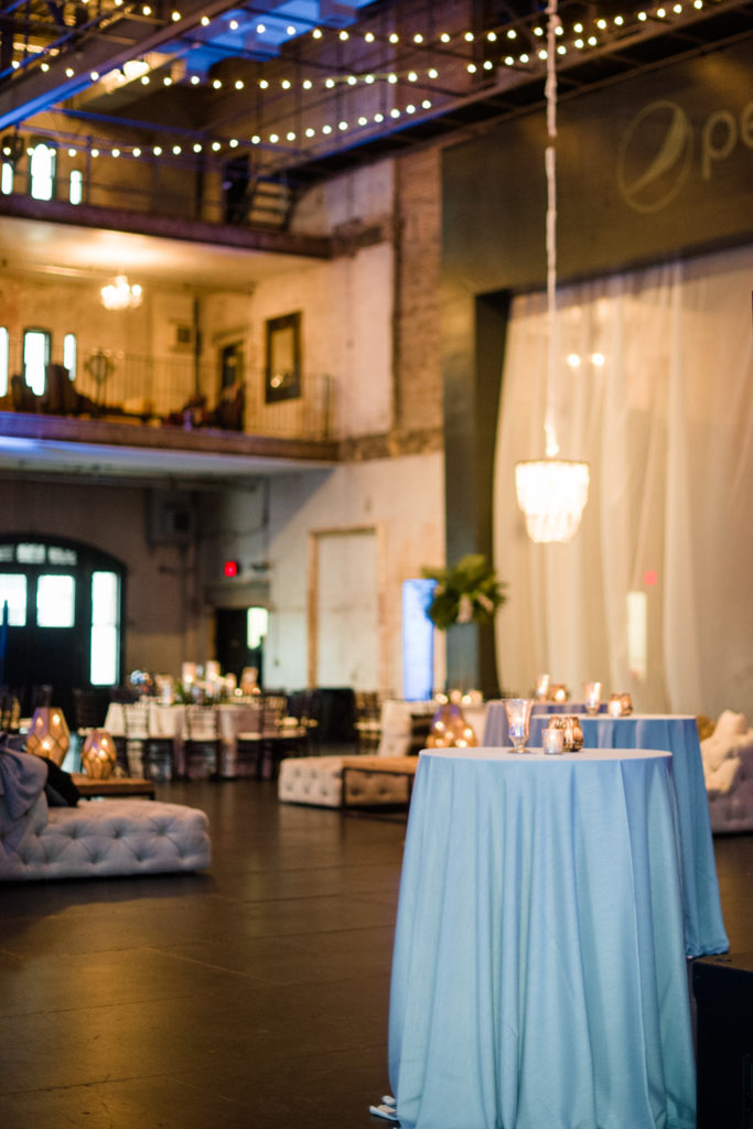 A decorated room with a table