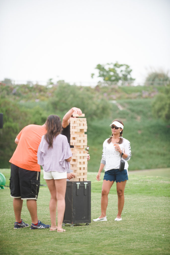 People playing jenga