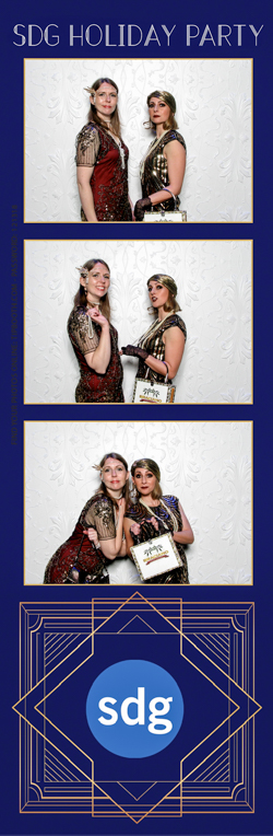 Dressed up women posing for photos