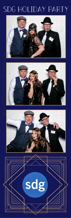 Three photos of smiling people