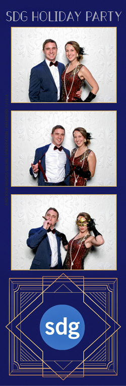 A photo strip of a couple posing for a photo