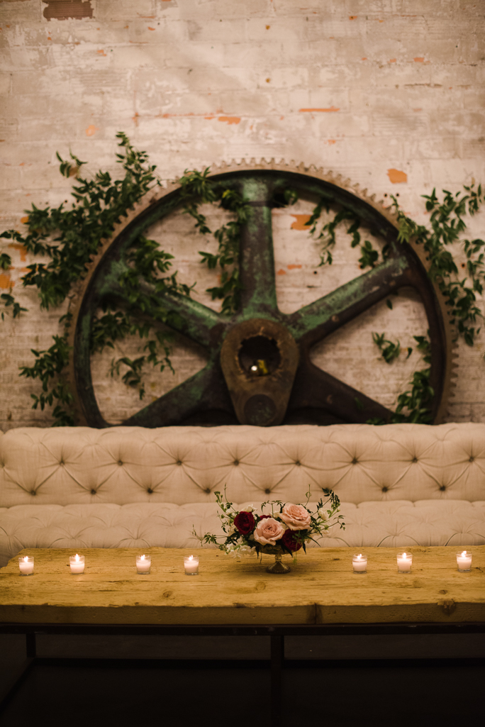 Table with floral