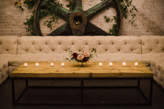 Table with floral