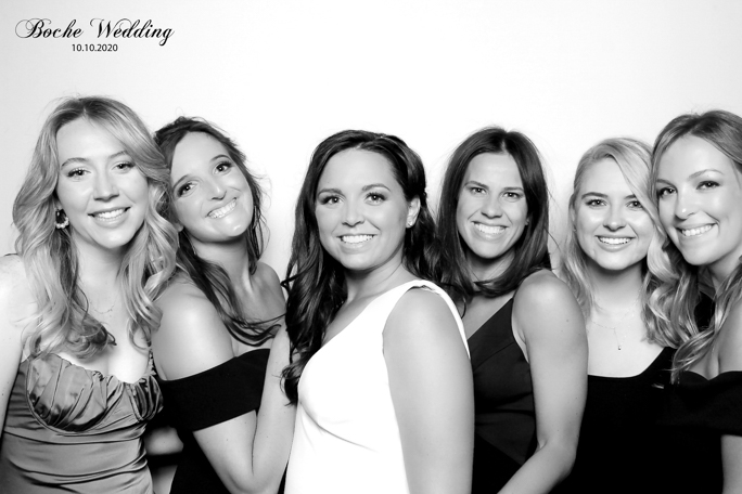 Bride and smiling girls
