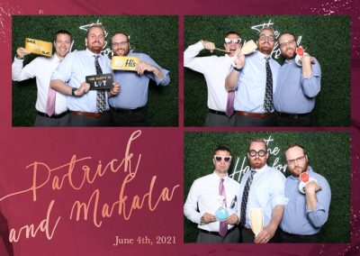 three photos of men