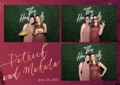 Three photos of two women