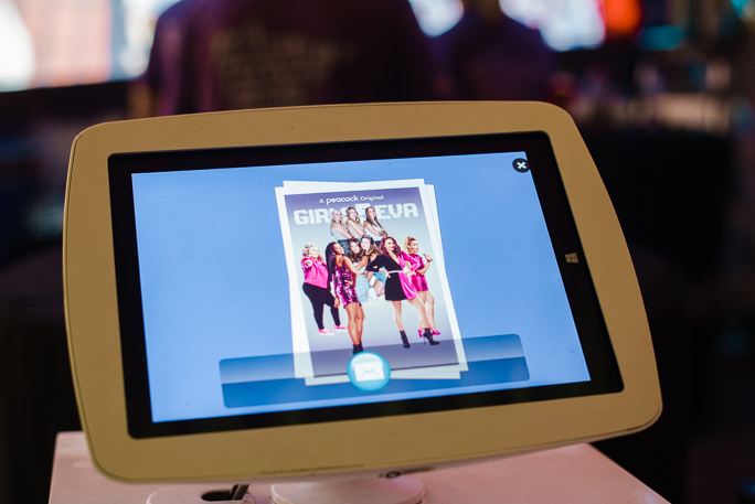 A tablet with a photo on the screen