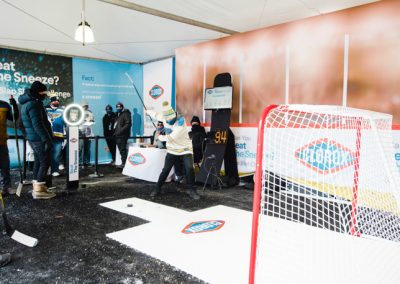 Woman playing hockey