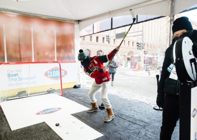 A person playing hockey