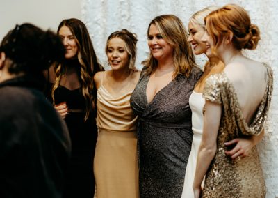 Women taking a photo in a photo booth