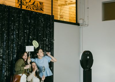 Women using Boomerang Booth