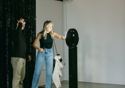 A couple using Boomerang Booth