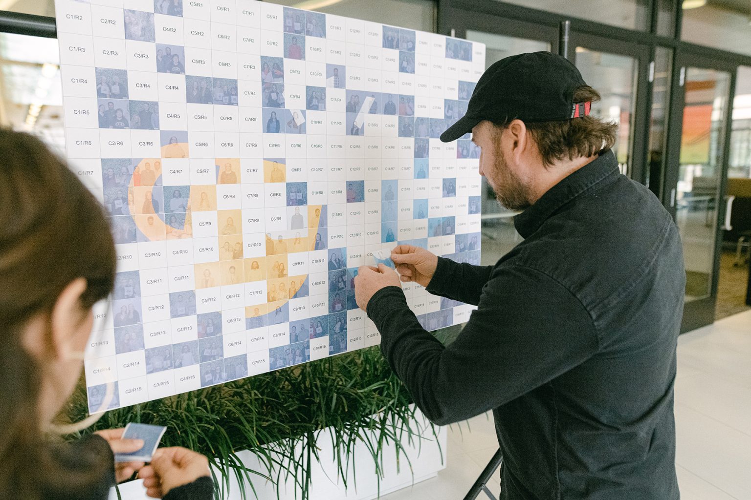 Photo mosaic wall at a Minneapolis event