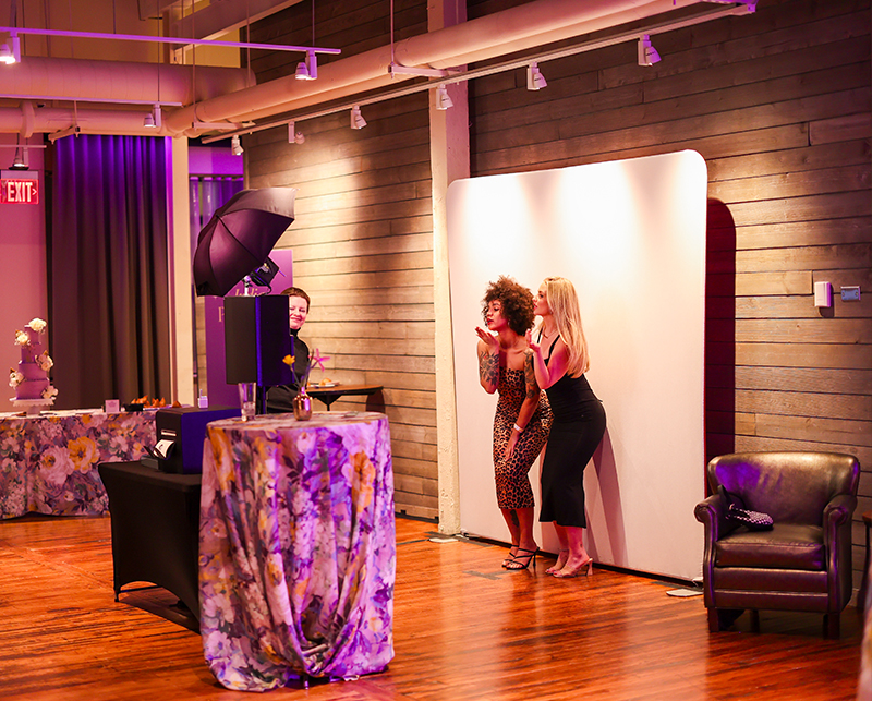 Glam booth portrait at a Minneapolis wedding