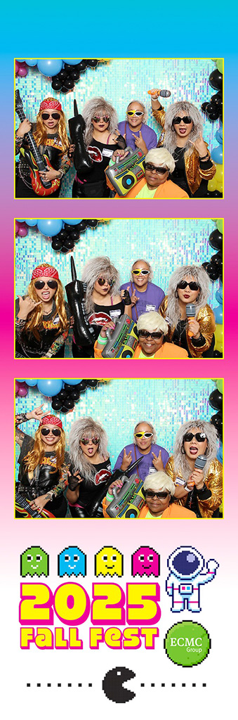 Festival photo strip design with retro game art