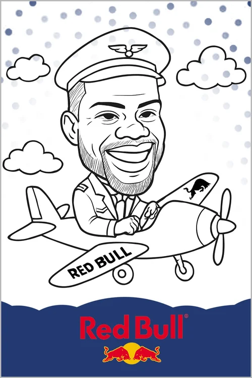 Red Bull branded Drawbot portrait
