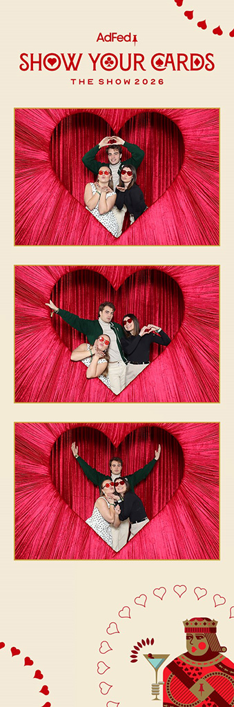 Gala photo strip with heart shaped photo frames