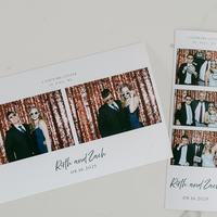 Custom photo booth print layout with names and date