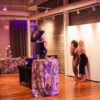 Open style photo booth set up at a Minneapolis venue
