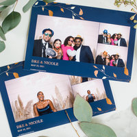 Custom 4x6 photo booth prints with couple names and date