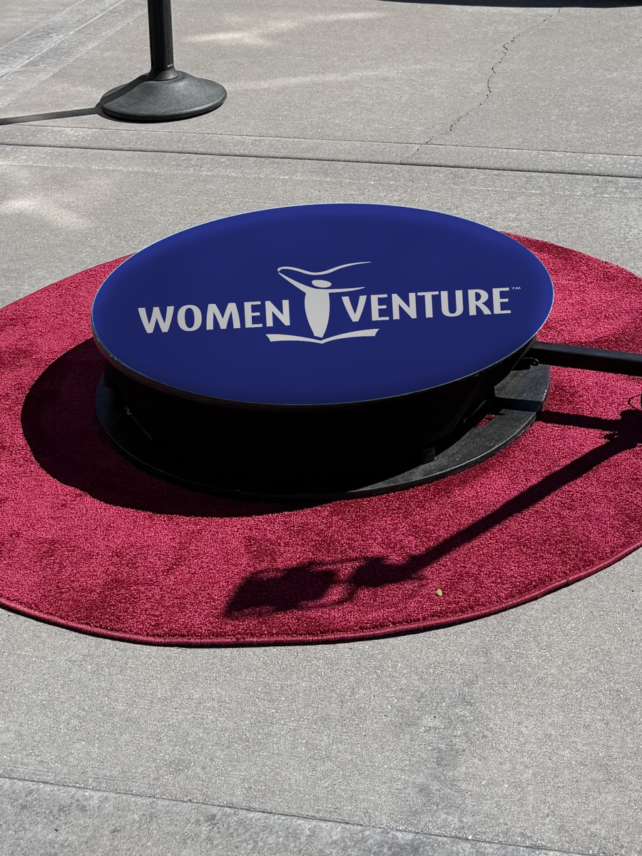 360 photo booth platform printed with a custom wrap: logo for a nonprofit gala