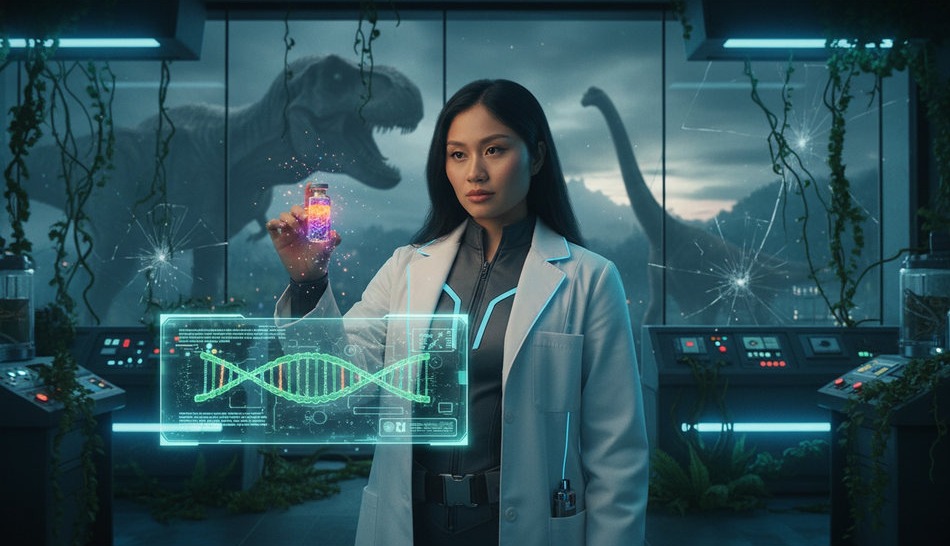 AI photo booth dinosaur lab scientist portrait at ILEA Minneapolis St Paul