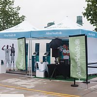 Outdoor branded tents with a photo booth activation