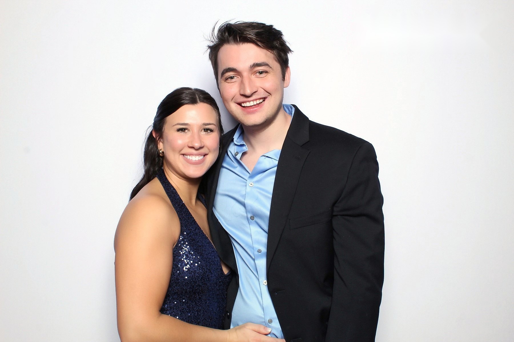 Color glam photo booth portrait of a couple at a Minneapolis wedding