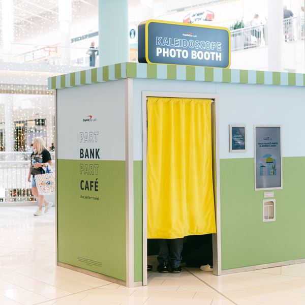 Custom enclosed photo booth mall by Time Into Pixels