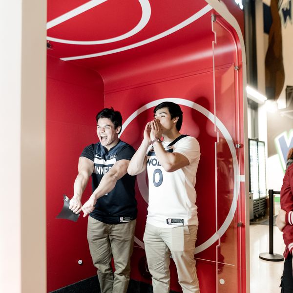 Enclosed photo booth timberwolves fans by Time Into Pixels