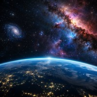 Green screen photo booth background option: outer space
