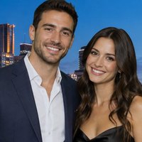 Couple placed onto a Minneapolis skyline background by AI background removal