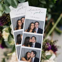 Custom wedding photo strips designed for a traditional photo booth
