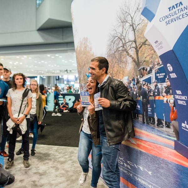 Marathon expo photo booth activation by Time Into Pixels