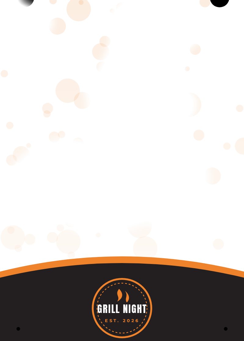 Blank Sketch Bot card template with a branded grill logo band